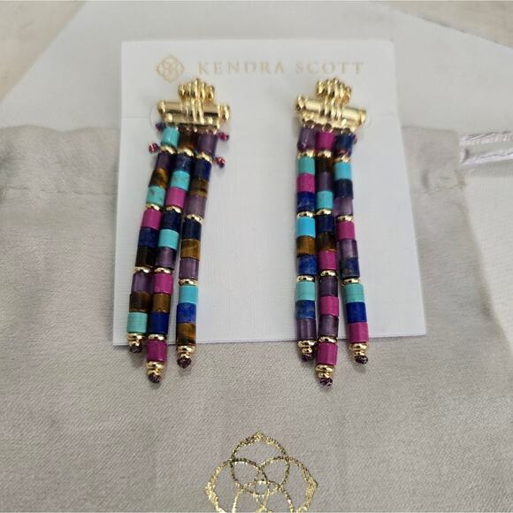 Kendra Scott Bree Multi Color Statement Earrings NWT $198 - Picture 4 of 7